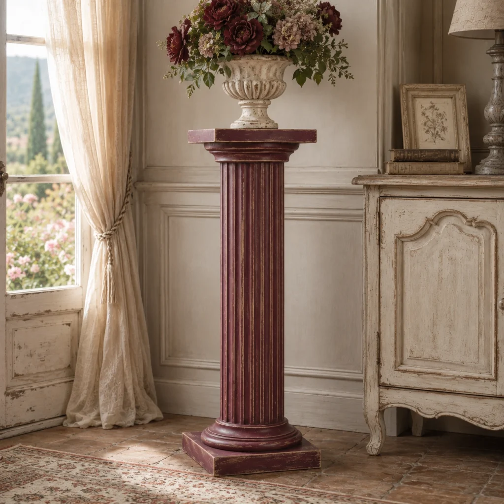 Colonna provenzale Agaphante in legno decorativa.