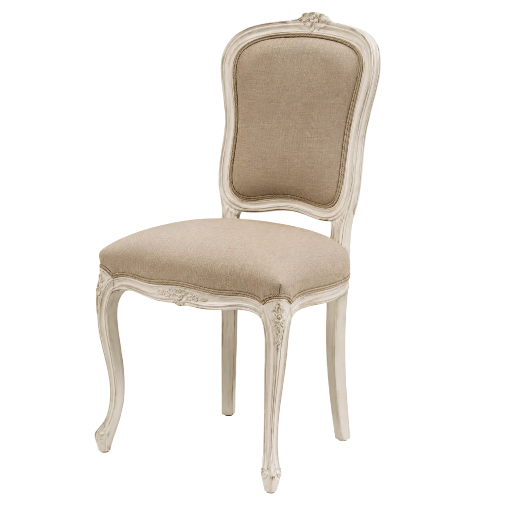 Sedia country chic in stile provenzale con finitura artigianale.