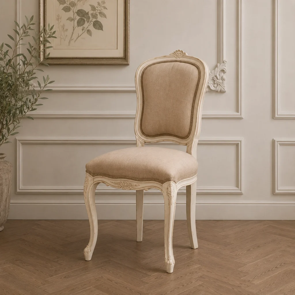 Sedia provenzale Jachinte imbottita in stile francese.